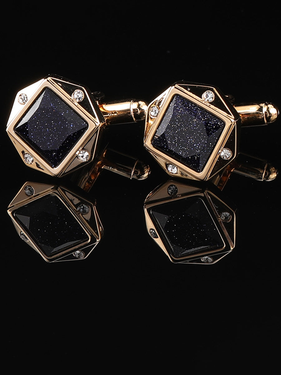 Men's Sparkling 2Pcs Alloy Cufflinks with Floral