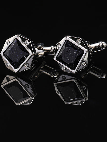 Men's Sparkling 2Pcs Alloy Cufflinks with Floral