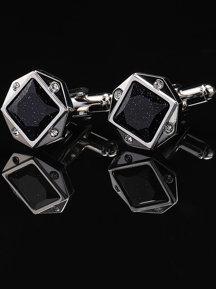 Men's Sparkling 2Pcs Alloy Cufflinks with Floral