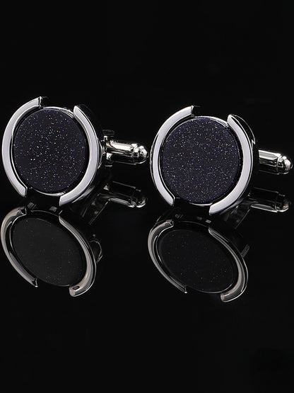 Men's Sparkling 2Pcs Alloy Cufflinks with Floral