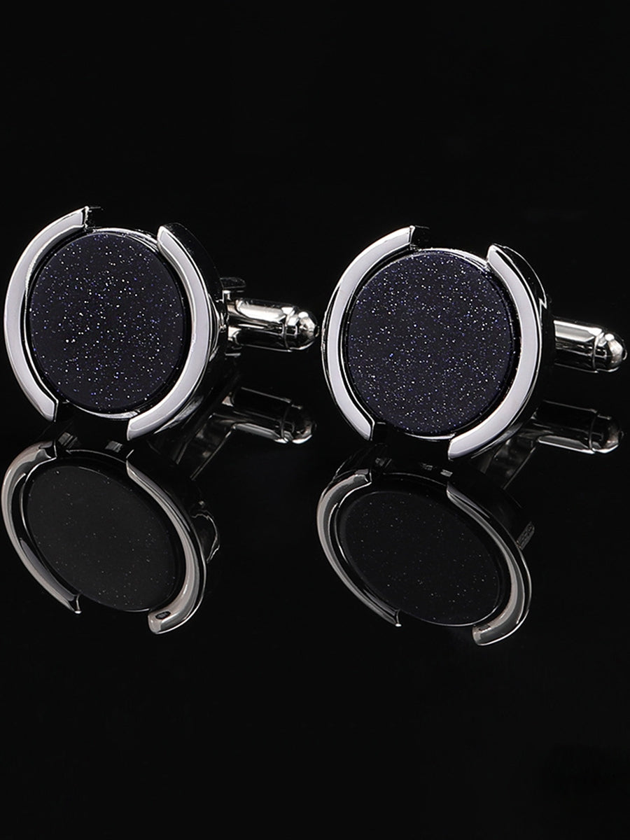 Men's Sparkling 2Pcs Alloy Cufflinks with Floral