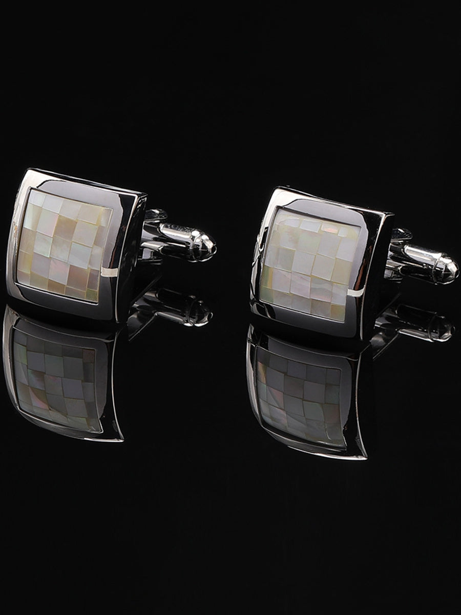 Men's Sparkling 2Pcs Alloy Cufflinks with Floral