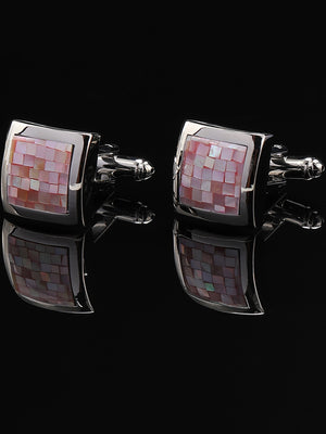 Men's Sparkling 2Pcs Alloy Cufflinks with Floral