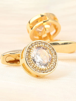 Men's Sparkling 2Pcs Alloy Cufflinks with Floral