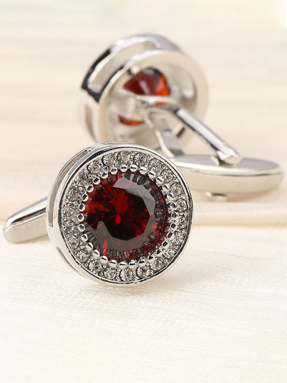Men's Sparkling 2Pcs Alloy Cufflinks with Floral