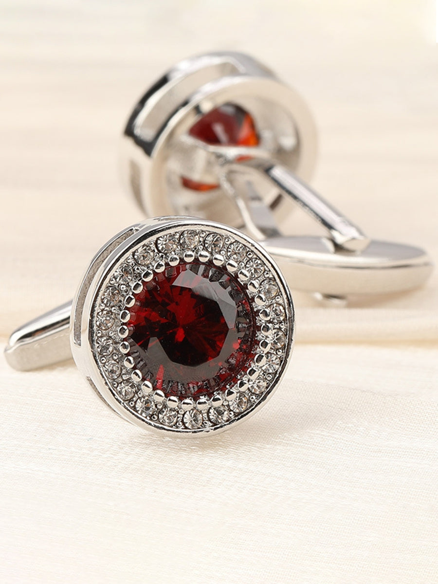 Men's Sparkling 2Pcs Alloy Cufflinks with Floral