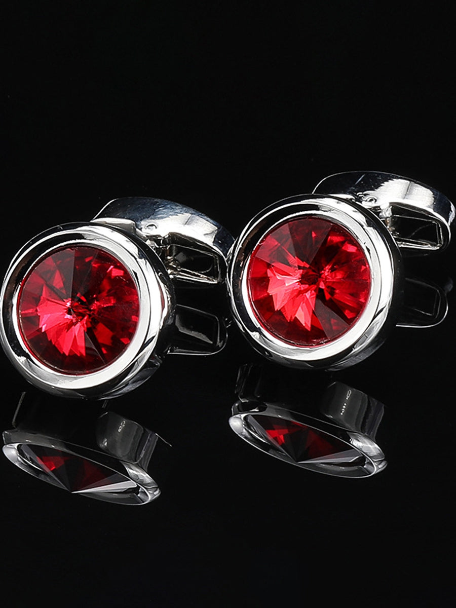Men's Sparkling 2Pcs Alloy Cufflinks with Floral
