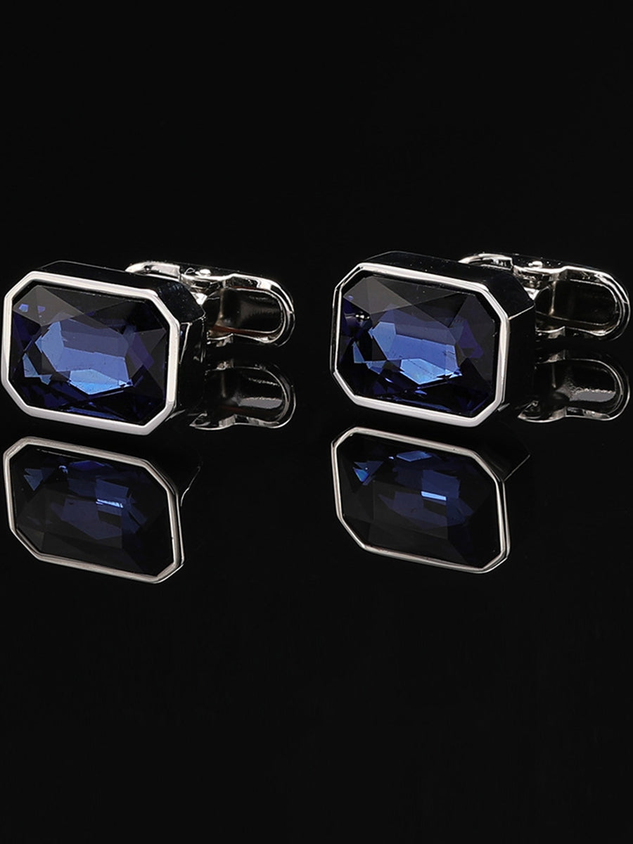 Men's Sparkling 2Pcs Alloy Cufflinks with Floral