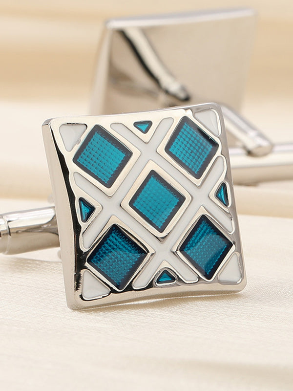 Men's Sparkling 2Pcs Alloy Cufflinks with Floral