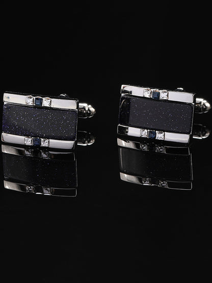 Men's Sparkling 2Pcs Alloy Cufflinks with Floral