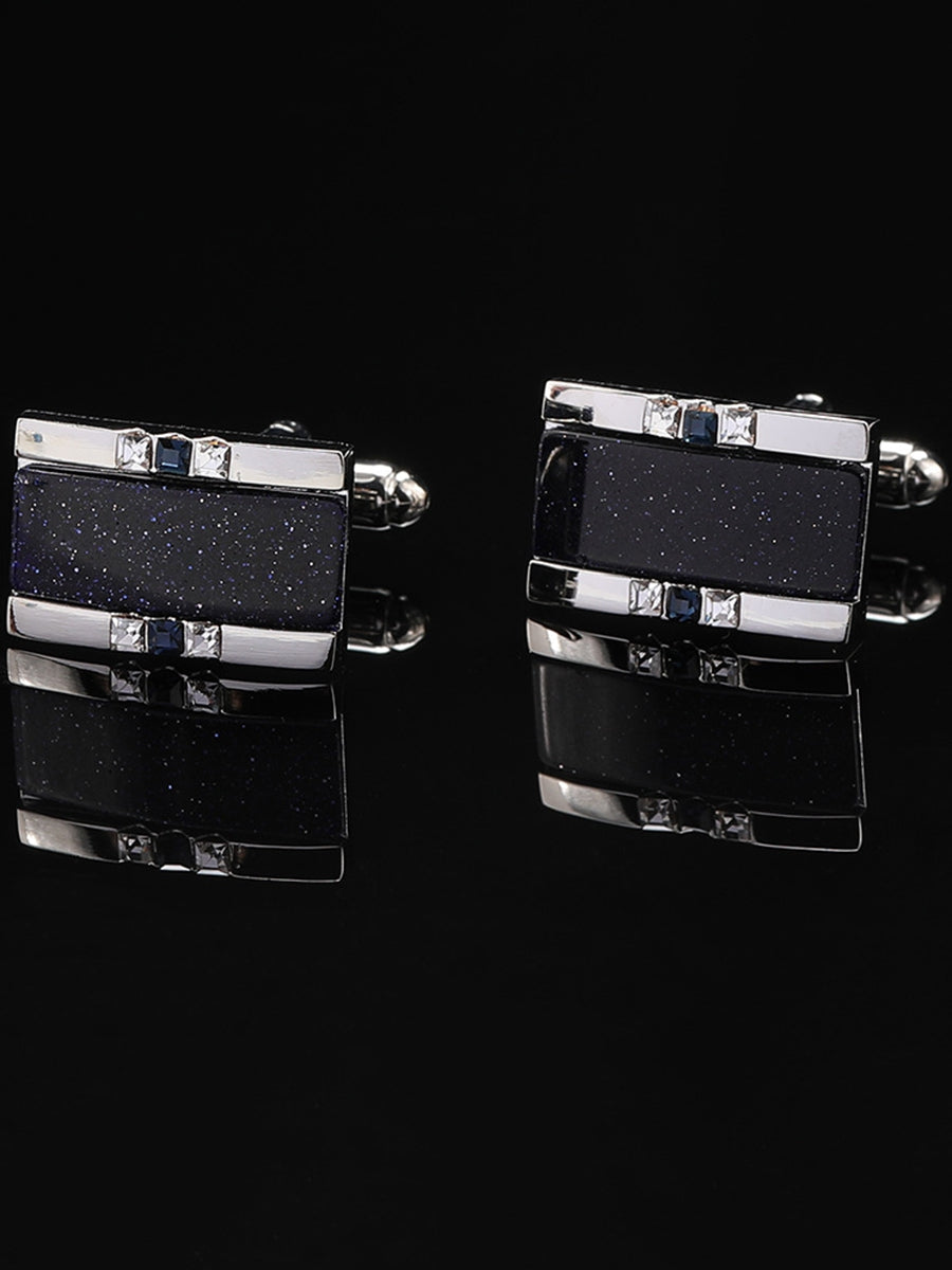 Men's Sparkling 2Pcs Alloy Cufflinks with Floral