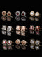 Men's Sparkling 2Pcs Alloy Cufflinks with Floral