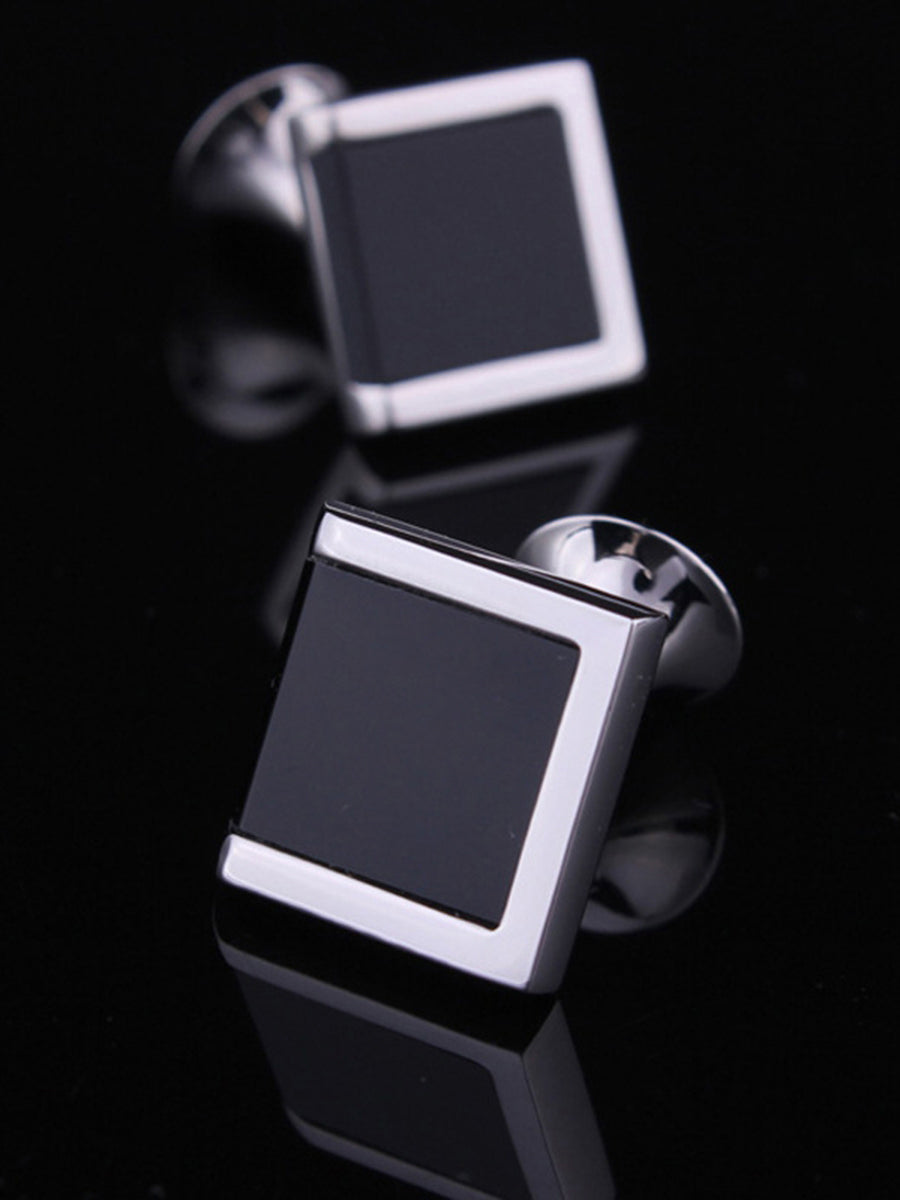 Men's 2Pcs Simple Geometric Metal Cufflinks