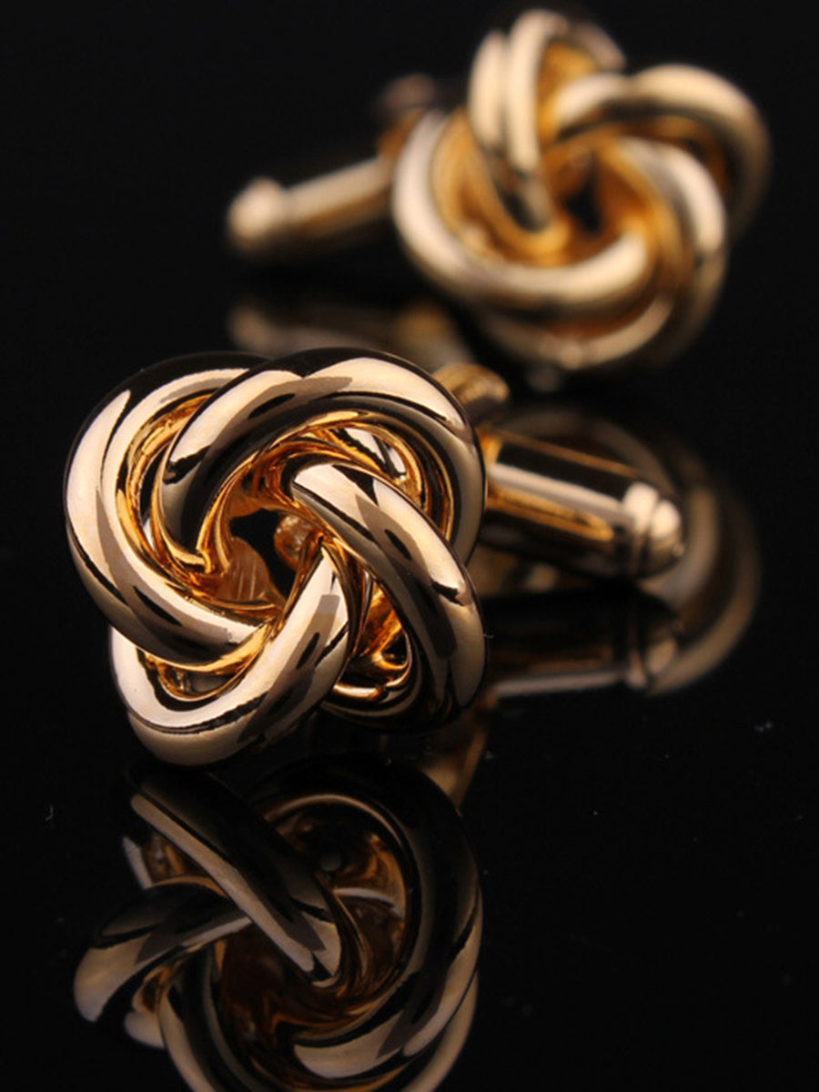 Men's 2Pcs Simple Geometric Metal Cufflinks