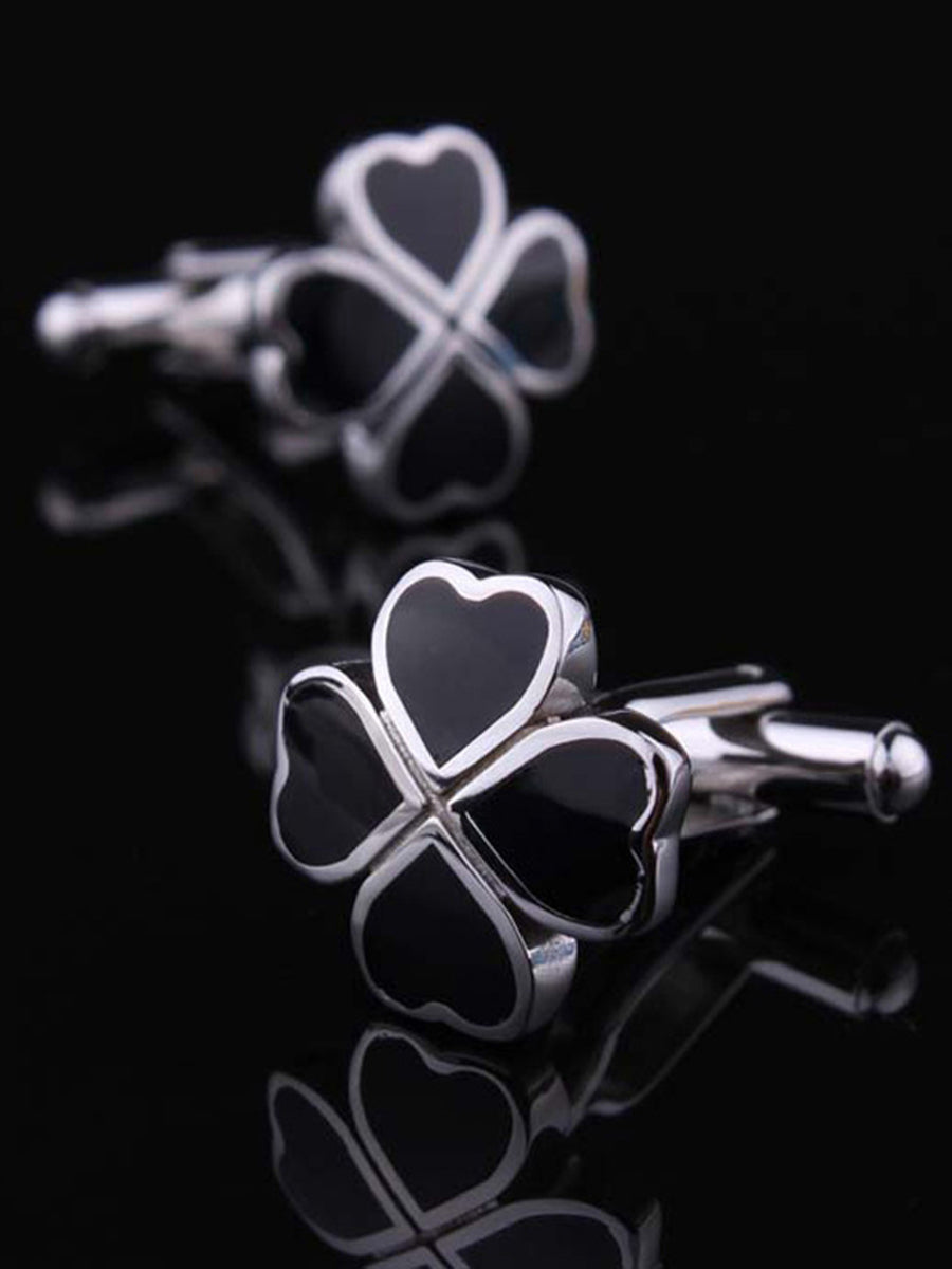 Men's 2Pcs Simple Geometric Metal Cufflinks