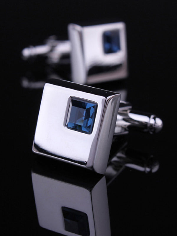 Men's 2Pcs Simple Geometric Metal Cufflinks