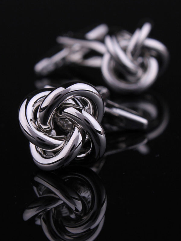 Men's 2Pcs Simple Geometric Metal Cufflinks