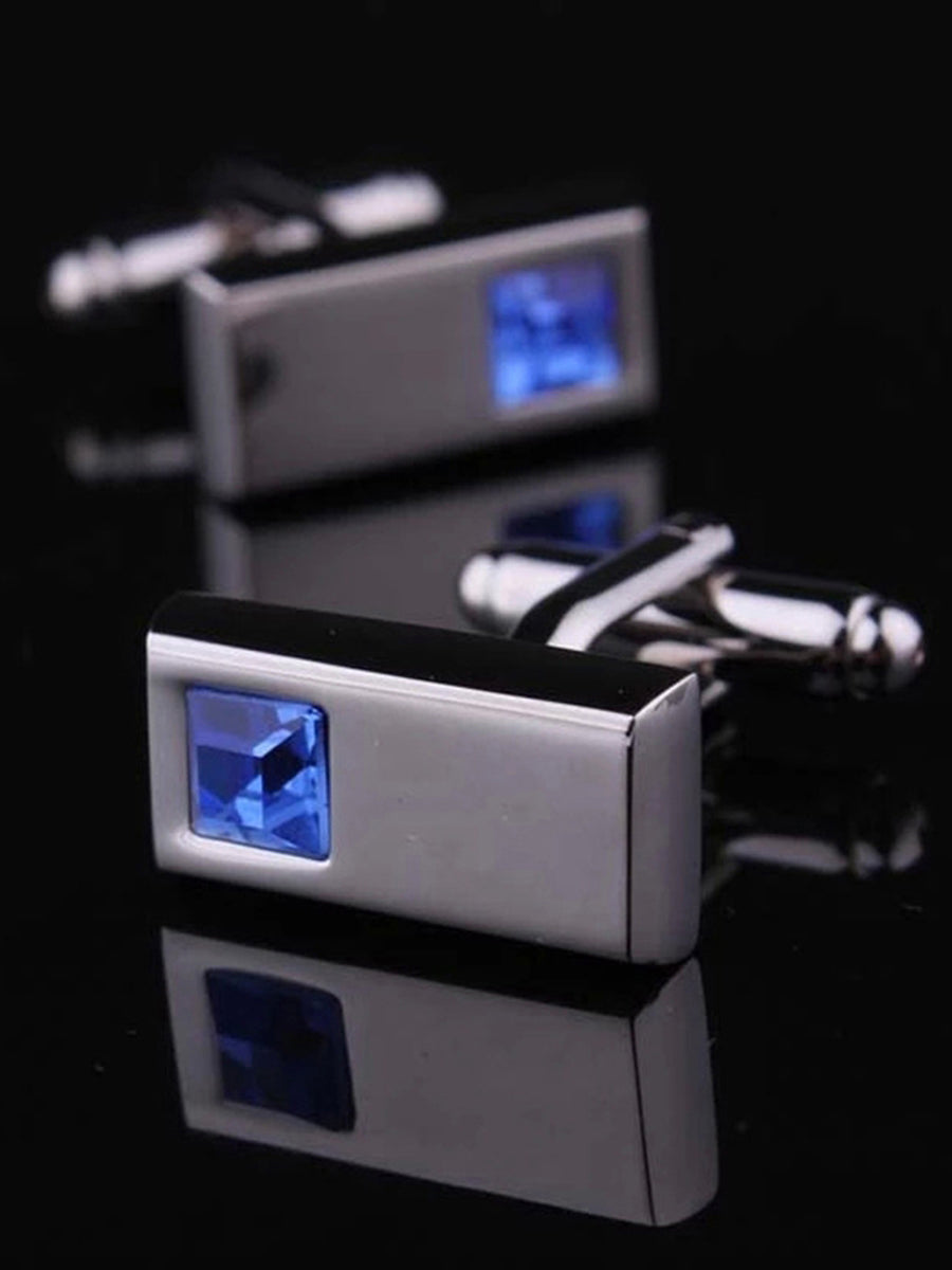 Men's 2Pcs Simple Geometric Metal Cufflinks