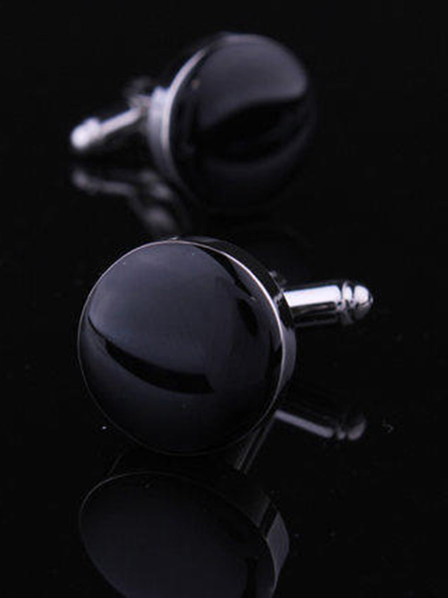 Men's 2Pcs Simple Geometric Metal Cufflinks