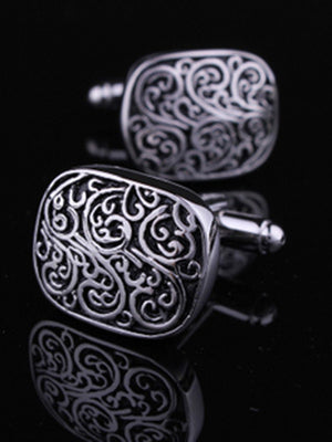 Men's 2Pcs Simple Geometric Metal Cufflinks