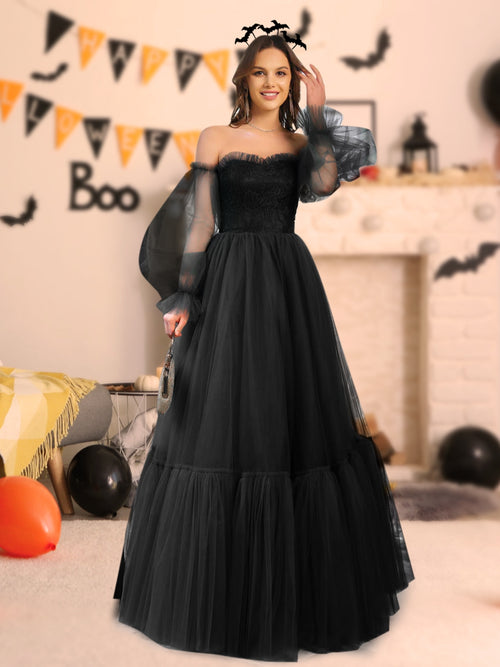 a line halloween dress Plus Size Distressed Music Note Print Halloween Costume Crisscross A Line Maxi Dress