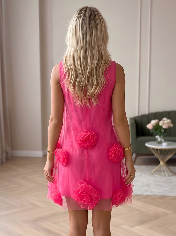 A-Line/Princess Crew Neck Sleeveless Short/Mini Homecoming Dresses with 3D Flower