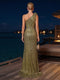 Trumpet/Mermaid One-Shoulder Sweep Train Evening Dresses with Sequins & 3D Floral