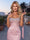Sheath/Column Sleeveless Square Neck Short/Mini Homecoming Dresses with Rhinestone & Bowknot