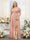 A-Line V-Neck Short Sleeves Split Side Chiffon Plus Size Bridesmaid Dresses