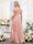 A-Line V-Neck Short Sleeves Split Side Chiffon Plus Size Bridesmaid Dresses