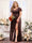 A-Line V-Neck Short Sleeves Split Side Chiffon Plus Size Bridesmaid Dresses