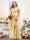 A-Line V-Neck Short Sleeves Split Side Chiffon Plus Size Bridesmaid Dresses