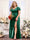 A-Line V-Neck Short Sleeves Split Side Chiffon Plus Size Bridesmaid Dresses