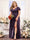 A-Line V-Neck Short Sleeves Split Side Chiffon Plus Size Bridesmaid Dresses