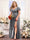 A-Line V-Neck Short Sleeves Split Side Chiffon Plus Size Bridesmaid Dresses
