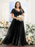 A-Line V-Neck Short Sleeves Split Side Ruched Chiffon Plus Size Bridesmaid Dresses
