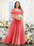 A-Line V-Neck Short Sleeves Split Side Ruched Chiffon Plus Size Bridesmaid Dresses