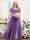 A-Line V-Neck Short Sleeves Split Side Ruched Chiffon Plus Size Bridesmaid Dresses
