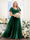 A-Line V-Neck Short Sleeves Split Side Ruched Chiffon Plus Size Bridesmaid Dresses
