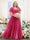 A-Line V-Neck Short Sleeves Split Side Ruched Chiffon Plus Size Bridesmaid Dresses