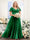 A-Line V-Neck Short Sleeves Split Side Ruched Chiffon Plus Size Bridesmaid Dresses
