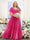 A-Line V-Neck Short Sleeves Split Side Ruched Chiffon Plus Size Bridesmaid Dresses