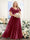 A-Line V-Neck Short Sleeves Split Side Ruched Chiffon Plus Size Bridesmaid Dresses