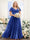 A-Line V-Neck Short Sleeves Split Side Ruched Chiffon Plus Size Bridesmaid Dresses