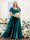 A-Line V-Neck Short Sleeves Split Side Ruched Chiffon Plus Size Bridesmaid Dresses