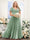 A-Line V-Neck Short Sleeves Split Side Ruched Chiffon Plus Size Bridesmaid Dresses