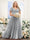 A-Line V-Neck Short Sleeves Split Side Ruched Chiffon Plus Size Bridesmaid Dresses