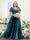 A-Line V-Neck Short Sleeves Split Side Ruched Chiffon Plus Size Bridesmaid Dresses