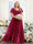 A-Line V-Neck Short Sleeves Split Side Ruched Chiffon Plus Size Bridesmaid Dresses