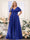 A-Line V-Neck Short Sleeves Chiffon Plus Size Bridesmaid Dresses with Pockets